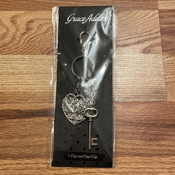 NIP Grace Adele Hearts Purse Charm in Silver - Picture 3 of 4